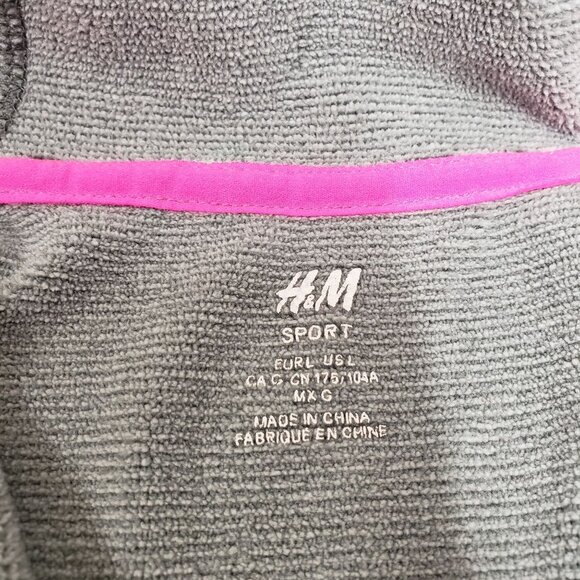 H&M Sport Womens Gray Full-Zip Hoodie Jacket with Pockets & Thumbholes Size L - Picture 6 of 11